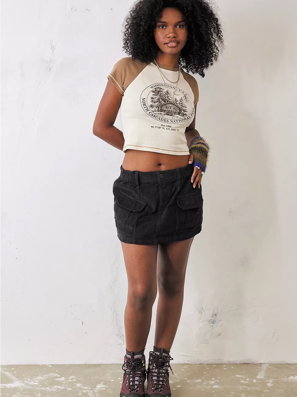 Urban outfitters BDG Black Corduroy Cargo Mini Shorts for Women